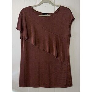 Women's Antthony Originals Cap Sleeve Blouse - With Asymmetrical Ruffle on Front